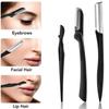 12Pcs Black Eyebrow Trimming Scissors Stainless Steel Tweezers Eyebrow Scraping Eyebrow Comb Razor Eyebrow Clip Makeup Tools Sets