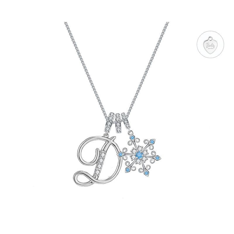 Barbie necklace [Original design] Letter Snowflake-D, cold temperament, high-end, niche and versatile, ins style, high-looking, romantic ZJYXL-HJ-039