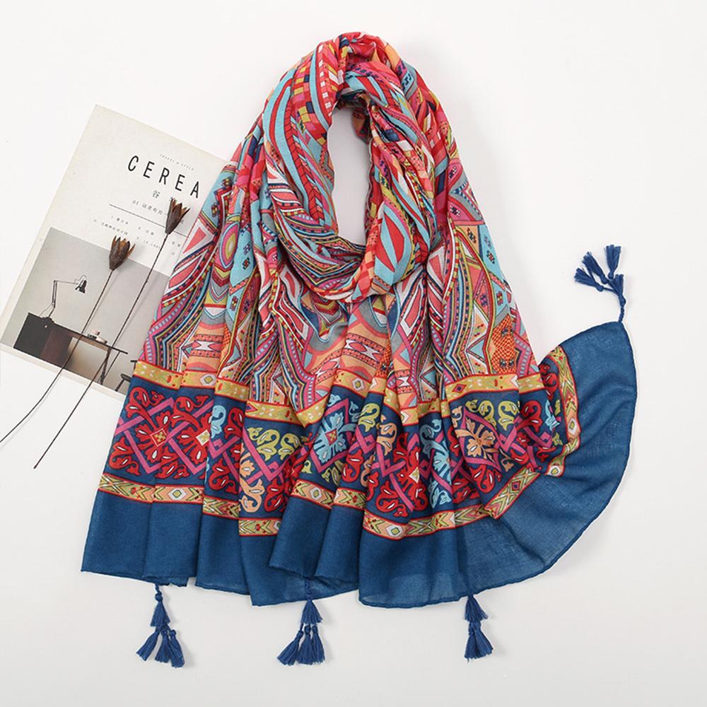 Big Size Tassel Shawl Breathable Muslim Headband Casual Beach Long Scarf  For Woman Fashion