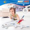 Electronic Airplane Toy with Automatic Rotation Go, Flashing Lights & Music Sounds - Aircraft Gift for Boys & Girls Age 3-12