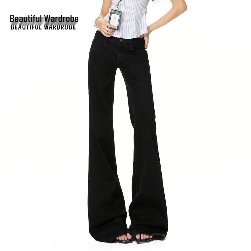 BEAUTIFUL WARDROBE Women s Low-Waist Retro Flared Jeans XS