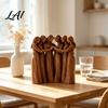 Nature Inspired Ornament Sisterhood Wooden Figurine Handcrafted Friendship Sculpture for Living Room Creative Displays Bedroom Tabletop Ornament
