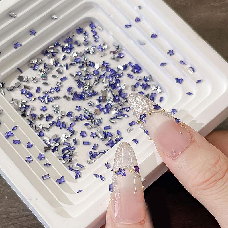 1440Pcs Multi-shape Mixed Resin Rhinestones Nail Charms Flat Back Diamonds Gems DIY Decorations