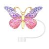 Cute Butterfly Straw Caps Silicone Toppers Covers for 10mm Straws, Dust-Proof Reusable Party Charms Guests Tumblers, Colorful Tips Accessories Coffee