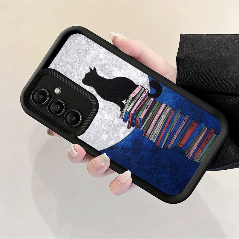 Black Cat Aesthetic Pattern Soft Phone Case for Samsung Galaxy S26 Ultra S25 Edge S24 S23 S22 Plus S21 S20 FE 5G Shell Silicone