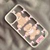 Schöne rosa Schleife Kleiner süßer Bär Handyhülle Für iPhone 16 Pro Max 15 14 13 12 Mini 11 XR XS X 7 Plus Stoßfest Klar Hartschalen-Cover