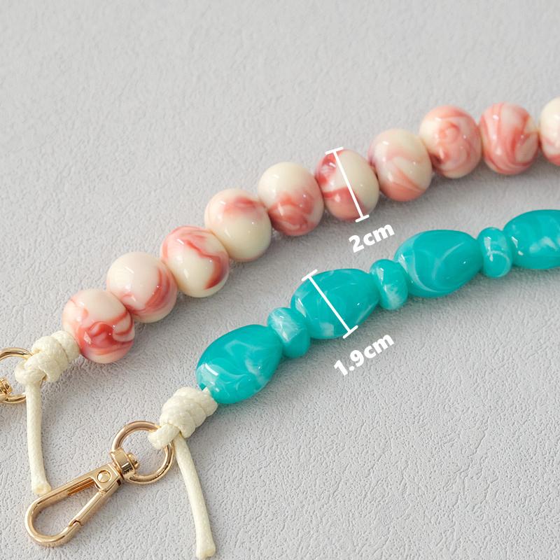 New Fashion Woman Bag Accessory Detachable Boutique Beaded Chains Cute Acrylic Luxury Strap Women Handbag Shoulder Handle Chain