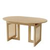 Extendable Dining Table 120/160 * 80 cm, suitable for 6–8 people, rounded corners, thickened tabletop, simple style, rattan table legs, oak color