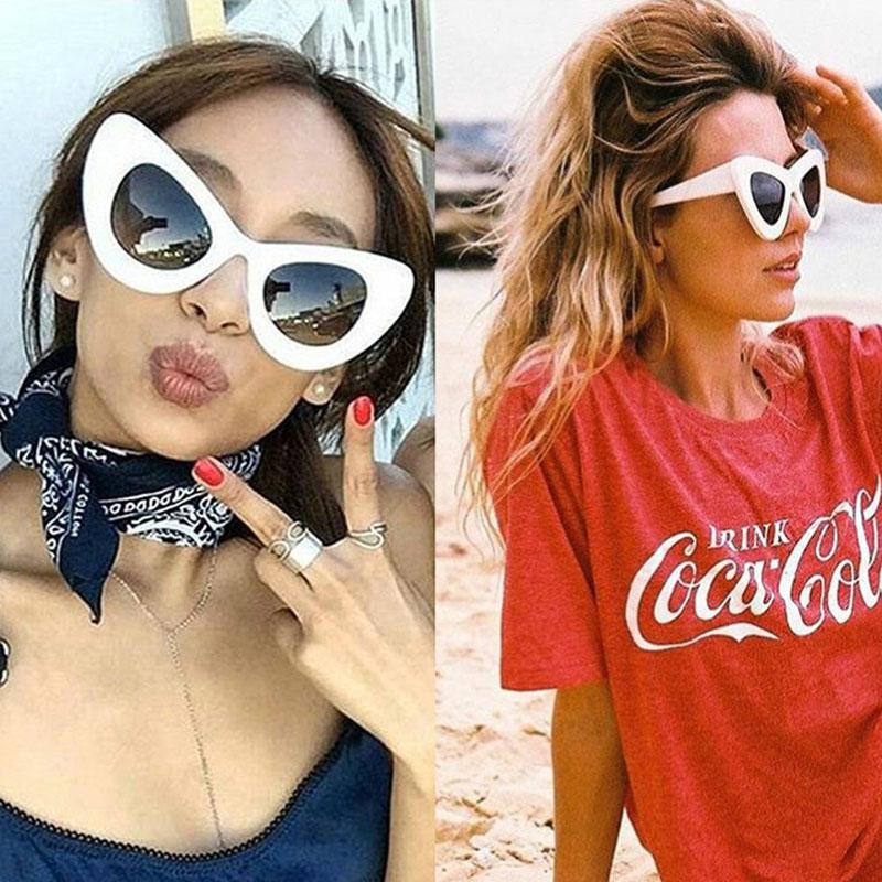 Luxury Designer Oversized Cat Eye Sunglasses Women Vintage Sweet Sexy Ladies Big Frame UV400 Sun Glasses