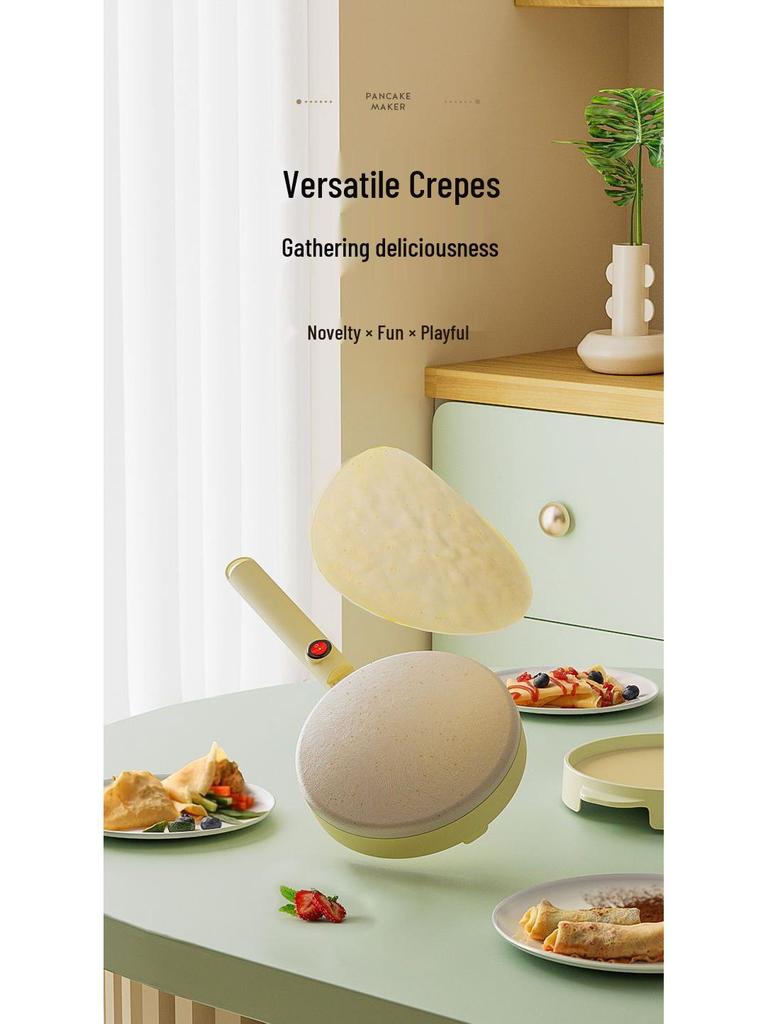 Electric Crepe & Pancake Maker for Home - Versatile Machine for Spring Rolls, Baking, and More