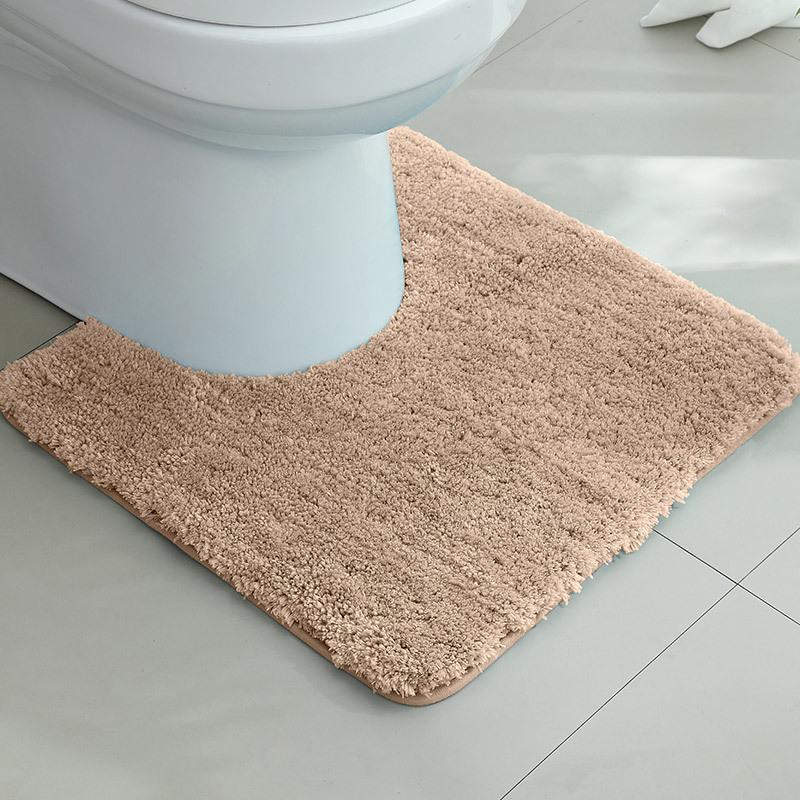 Thickened U-Shaped Non-Slip Absorbent Toilet Mat - Dirt-Resistant Bathroom and Bedside Carpet