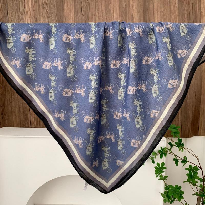 Square scarf new neck scarf scarf small shawl travel bag headscarf versatile cashew flower silk scarf