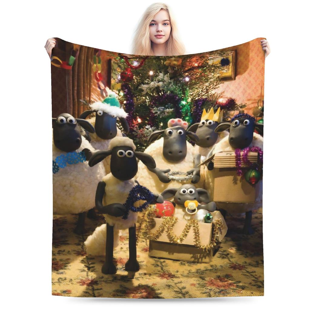 Shaun the Sheeps Plush Blanket Children  Flannel Throw Blanket For Couch Chair Sofa Bed Soft   Quality Bedspread Gift Idea