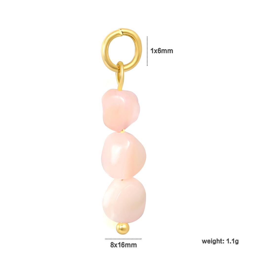 Dainty PVD 18K Gold Plated Stainless Steel Jewelry Multi Color Natural Stone Charm Pendants for DIY Bracelet Necklace Making