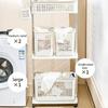 Laundry Basket Trolley Plastic Clothes Basket Widening Raising Multi-layer Layered Design Large Capacity Dirty Clothes Basket