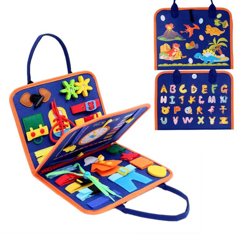 Placă Senzorială Busy Board Montessori Jucării de Învățare Pentru Copii Mici Jucărie Senzorială Pliabilă Placă de Activități pentru Copii Mici-Educațional Învață