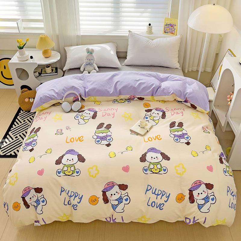 1PC Cartoon Crocodile Pattern Duvet Cover 100% Cotton Quilt Cover with Zipper Skin-friendly Comfortable Queen Size Bedding