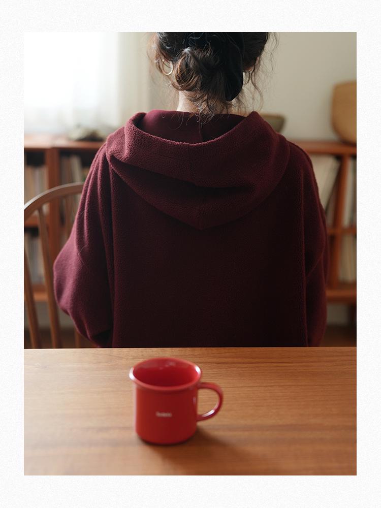 Women's Oversized Fleece Hoodie - Autumn/Winter, Relaxed Fit with Musical Note Design