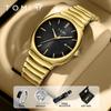 Men Quartz Watch Minimalist Fashion Wristwatch Stainless Steel Strap Luxury Gift Box Set Classic Waterproof Watch for Men