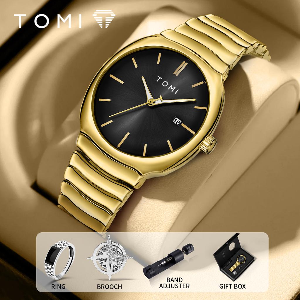 Men Quartz Watch Minimalist Fashion Wristwatch Stainless Steel Strap Luxury Gift Box Set Classic Waterproof Watch for Men