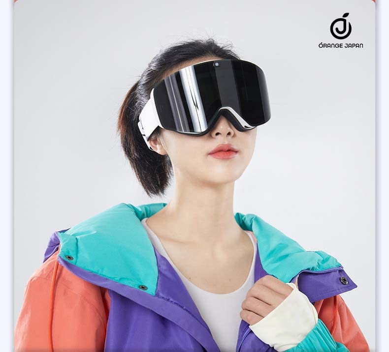 Ski and Snowboard Magnetic Goggles with Lenses and Design C.SEA Goggles, Quick-Change Anti-Fog (Black)