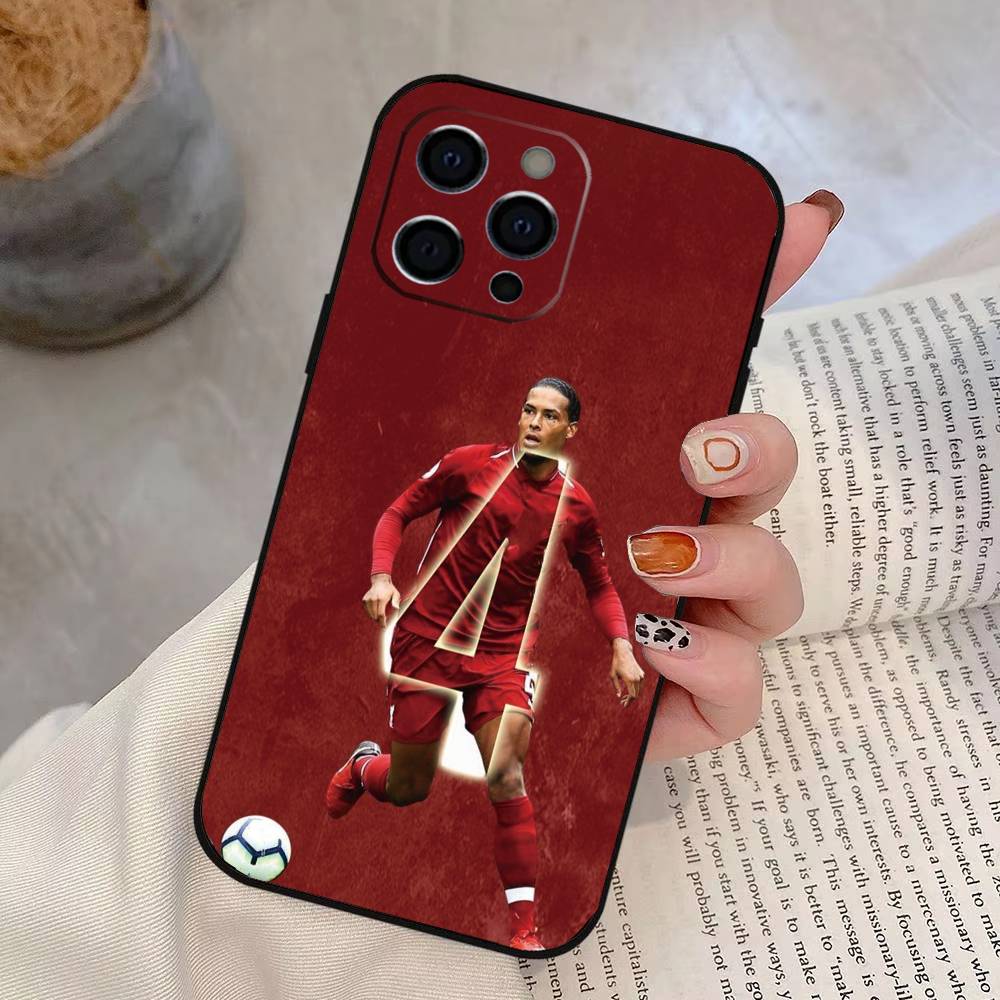 FOOTBALL V-Virgil van D-Dijk Phone Case For iPhone 17,16,15,14,13,12,11 Plus,Pro Max,XS,Soft Silicone Black Cover