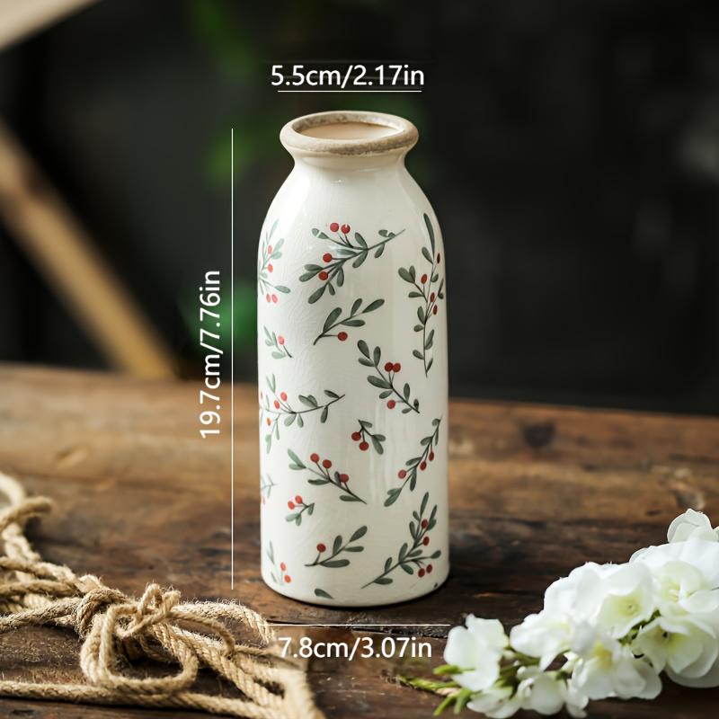 Retro Pastoral Ceramic Vase Home Furnished Ice Cracked Flower Pot Decorative Dry Flower Hydroponic Flower Arrangement Device