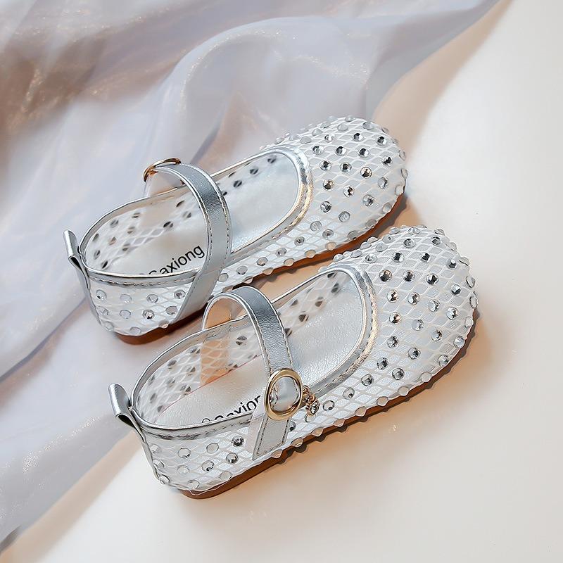 New Summer Kids' Hollow-Out Mesh Sandals - Korean-Style Breathable Low-Cut Mary Jane Shoes for Girls