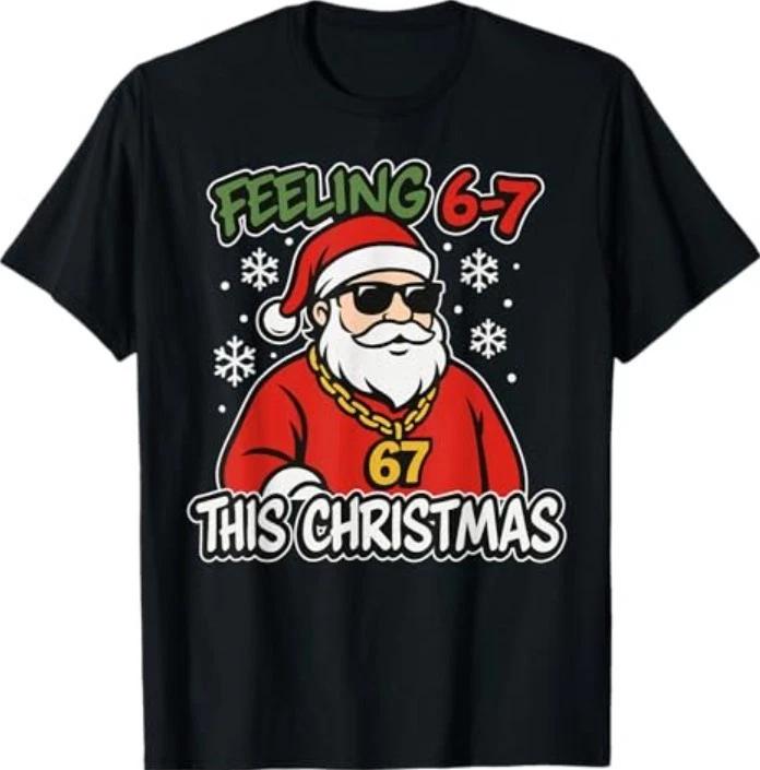 Funny Christmas Kids 6-7 67 Six Seven Meme Christmas T-Shirt 2XL