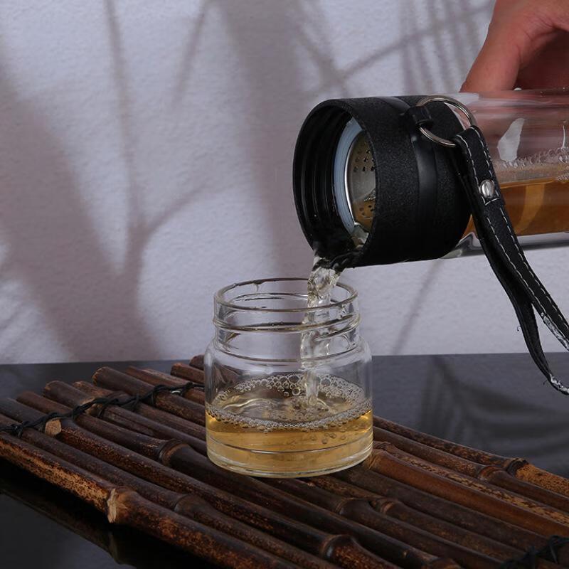SX Portable Business Tea Infuser Double-Wall Glass Bottle