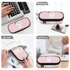 School Pencil Case Neat Design Strong Polyester Fabric Smooth Zipper with Mesh Pocket Removable Divider and Pen Slots for Students