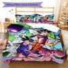 DBZ Anime Pattern Bedding Quilt Set Quilt Cover Pillowcase Home Decoration Birthday Gift (1 * Duvet Cover + 2 * Pillowcase, Without Core)