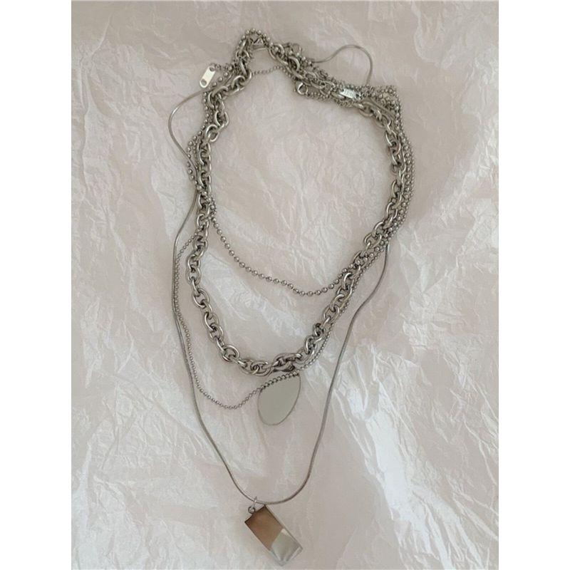 INS Titanium Steel Multi-Layer Twin Garden Pendant Women's Necklace
