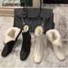 Winter Warm Plüsch Frauen Stiefeletten Mode Reißverschlüsse Elegante Dicke High Heel Schuhe Street Style Warm Halten Damen Kurze Stiefel Beige