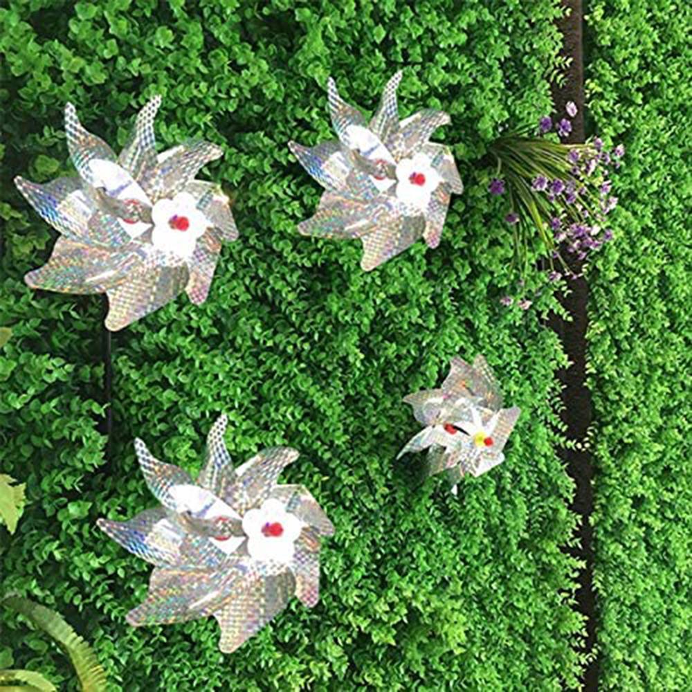 10Pcs Bird Repellent Pinwheel Reflective Sparkly Pin Wheels Garden Plant Flower Bird Rpellent Windmill Garden Decoration