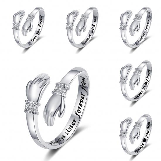 Love Hug Ringe, verstellbare Öffnung für Damen, silberfarben, modisch, größenverstellbar, kreative Accessoires
