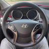 Capa de volante de carro antiderrapante em couro preto costurada à mão para Hyundai Elantra Avante i30 2012-2016