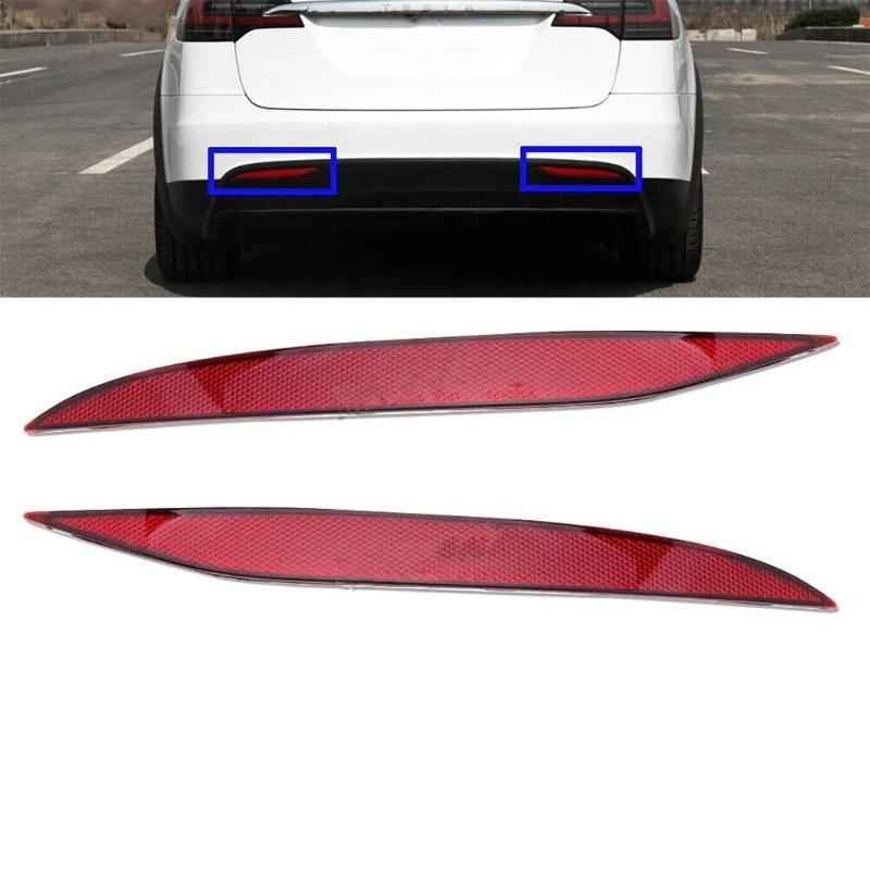 2Pcs Rear Bumpers Reflector Car Tail Marker Lights Lens Trim 1034342-00-C 1034343-00-C for  16-23