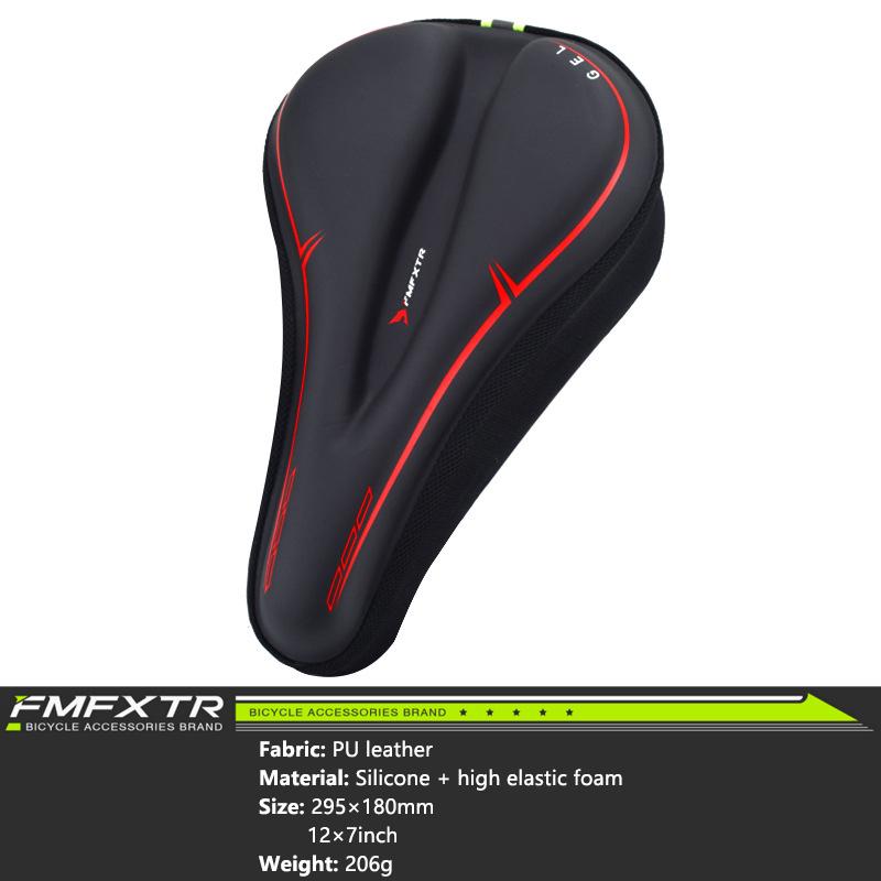 Bicycle Cushion Cover Thickened Silicone Soft Seat Cushion Mountain Bike Super Soft Seat Cover Seat красный
