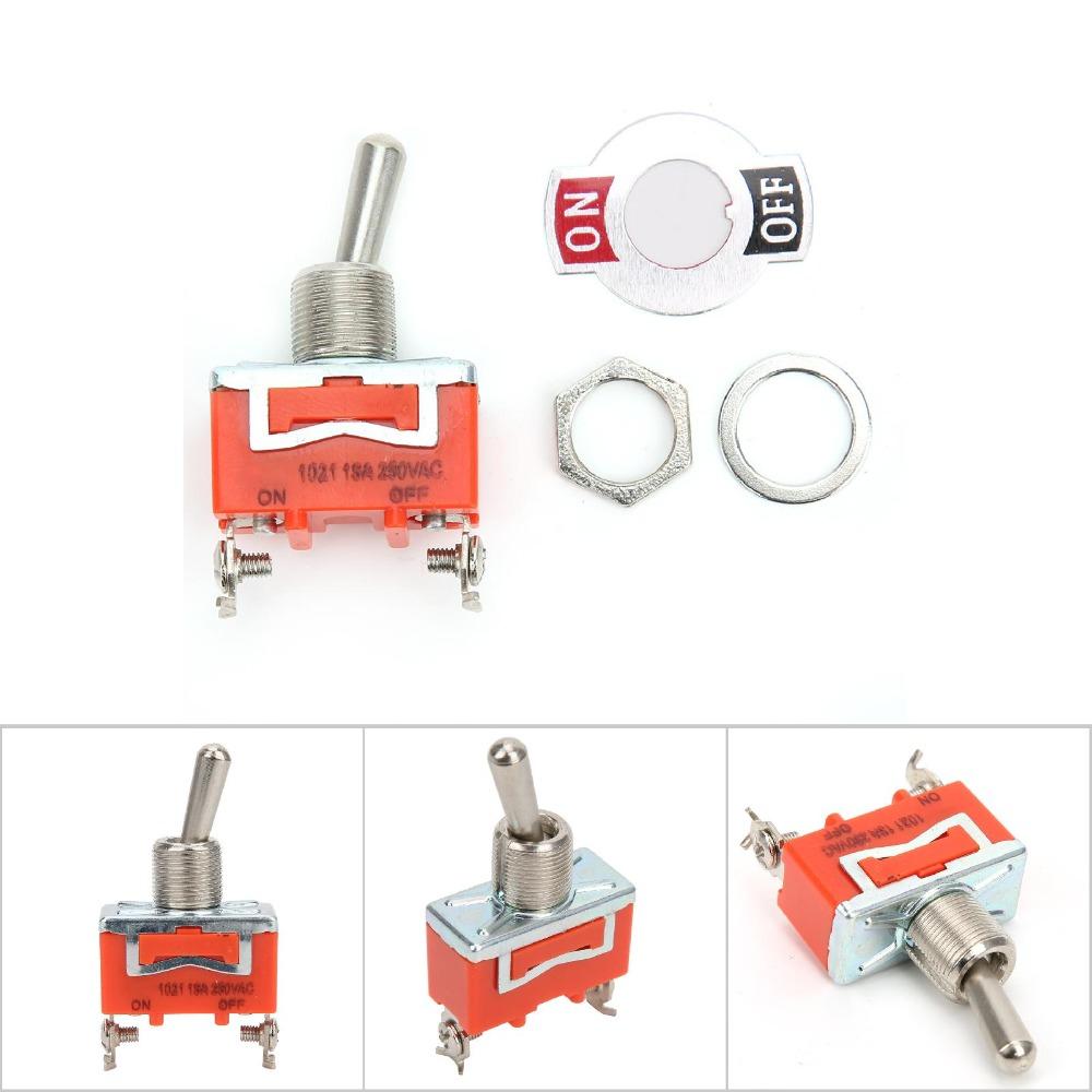 10PCS Terminal Switch E-TEN1021 Mini Toggle Switch 2 Position 2 Pin 12mm Rocker Switch Orange SPST ON-Off Toggle Industrial