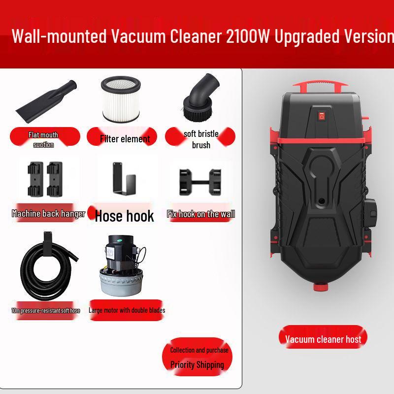 Leide Zhushu High-Power Wall-Mounted Vacuum Cleaner for Car Wash and Auto Detailing