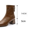 Damen Stiefeletten mit eckiger Zehenpartie, Flock-Stretchschuhe, dünne mittelhohe Absätze, schwarz/braun/beige, Reißverschluss hinten, Kleidsockenstiefel, Damengröße 34-40