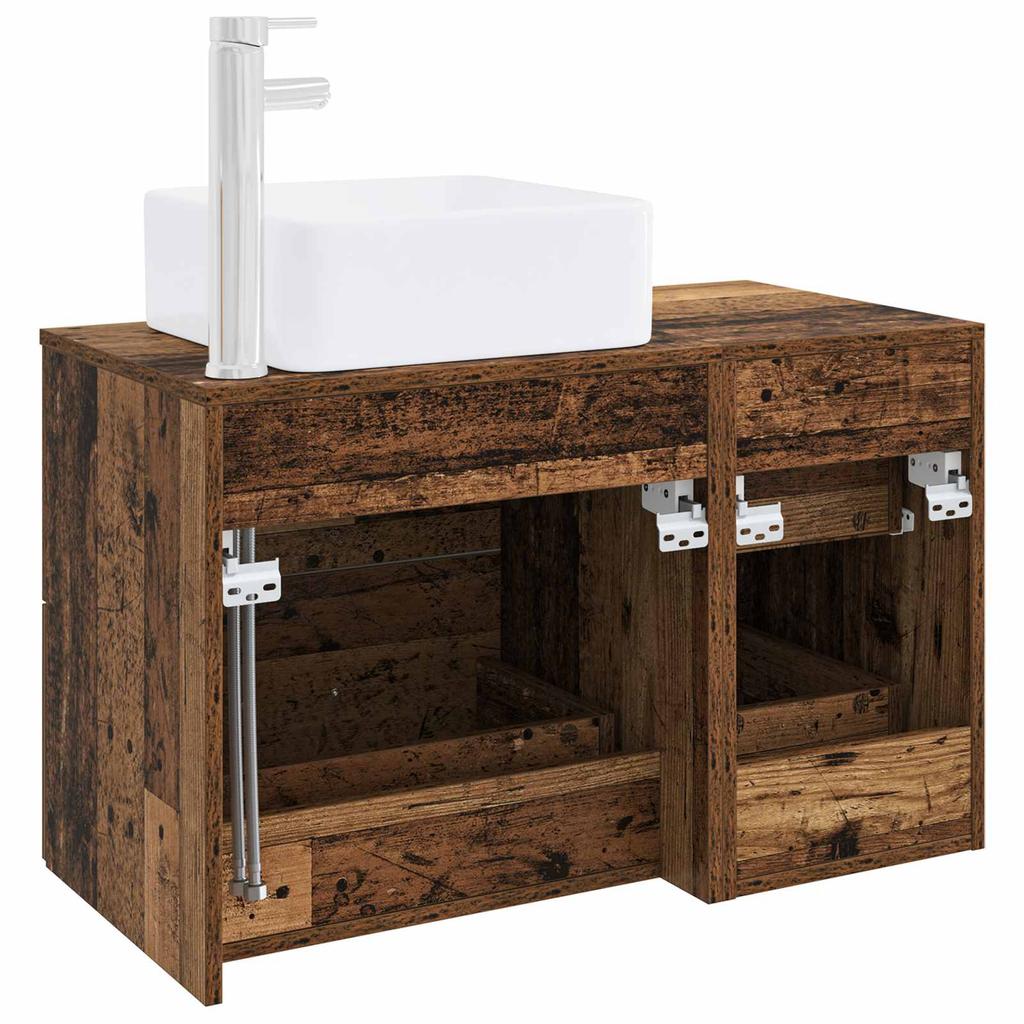 Bathroom Furniture Set 2 pcs Reclaimed Wood Effect Particleboard