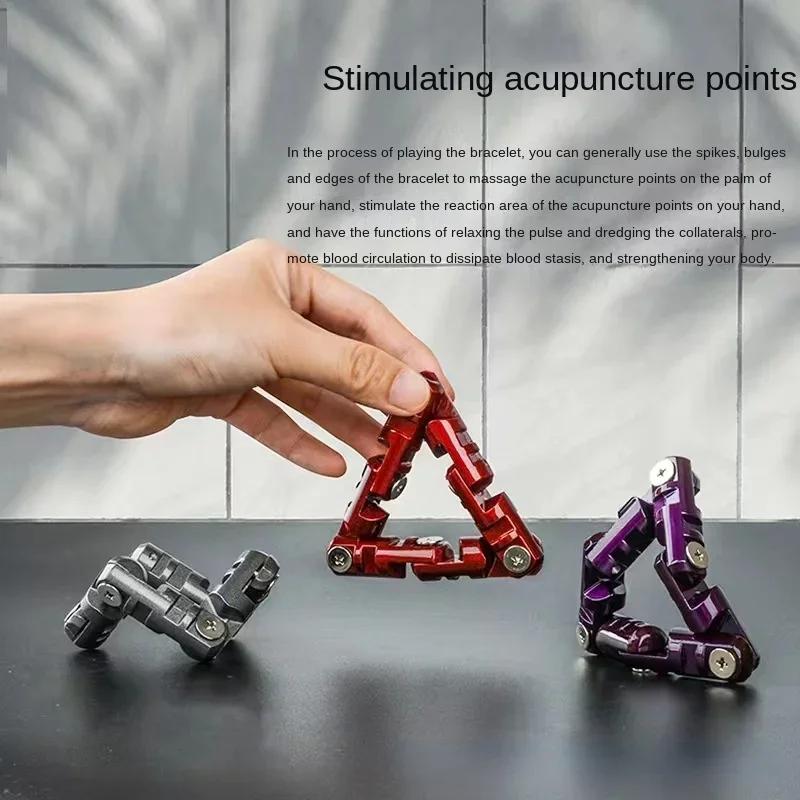 Metal Infinite Flip Over Chain Stress Reducing Toys Antistresse Fidget Gadgets Relieve Stress Reducing Novelties Exercise Palms
