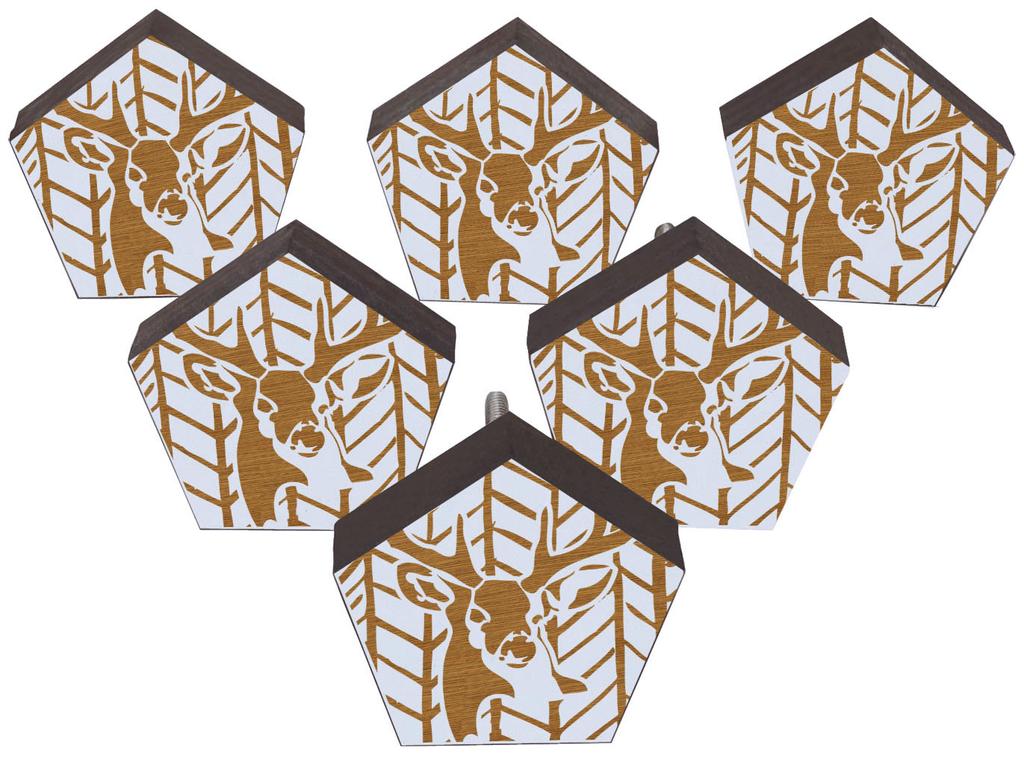 IBA Indianbeautifulart Braun gravierte Knöpfe 10 Stück Möbelknöpfe aus Holz Jakobsmuscheln Rustikale Schublade