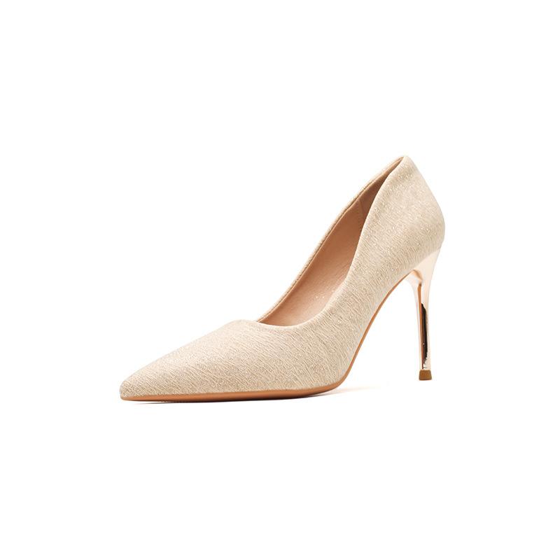 French beautiful high heels women's stilettos new temperament wedding shoes daily bridesmaid shoes main wedding dress is not tired