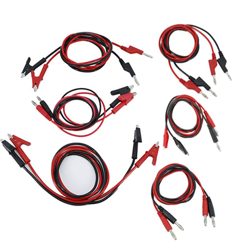0.5m 1M 5/10/15A Dual 4mm Banana Alligator Crocodile To Banana Alligator Clip Plug Test Crocodile Red Black Cable Lead