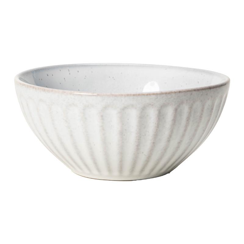 Minimalist Style Salad Bowl Embossed Ceramic Bowl Household Noodle Bowl Vegetable Bowl Tableware Round Bowl Big Rice Bowl Fruit Bowl