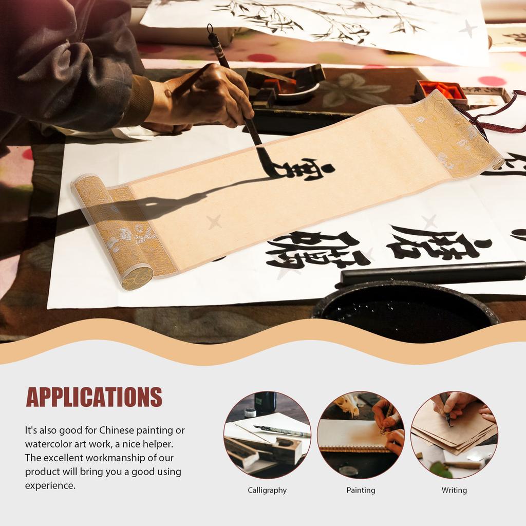 Chinese Calligraphy Scroll Premium Rice Paper Blank Hanging Scroll for Calligraphy Painting Writing Office Wall Decor