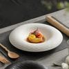 European White Ceramic Round Beef Steak Western Food Plate High-end Dessert Plate Salad Bowl Exquisite Hotel Special Tableware